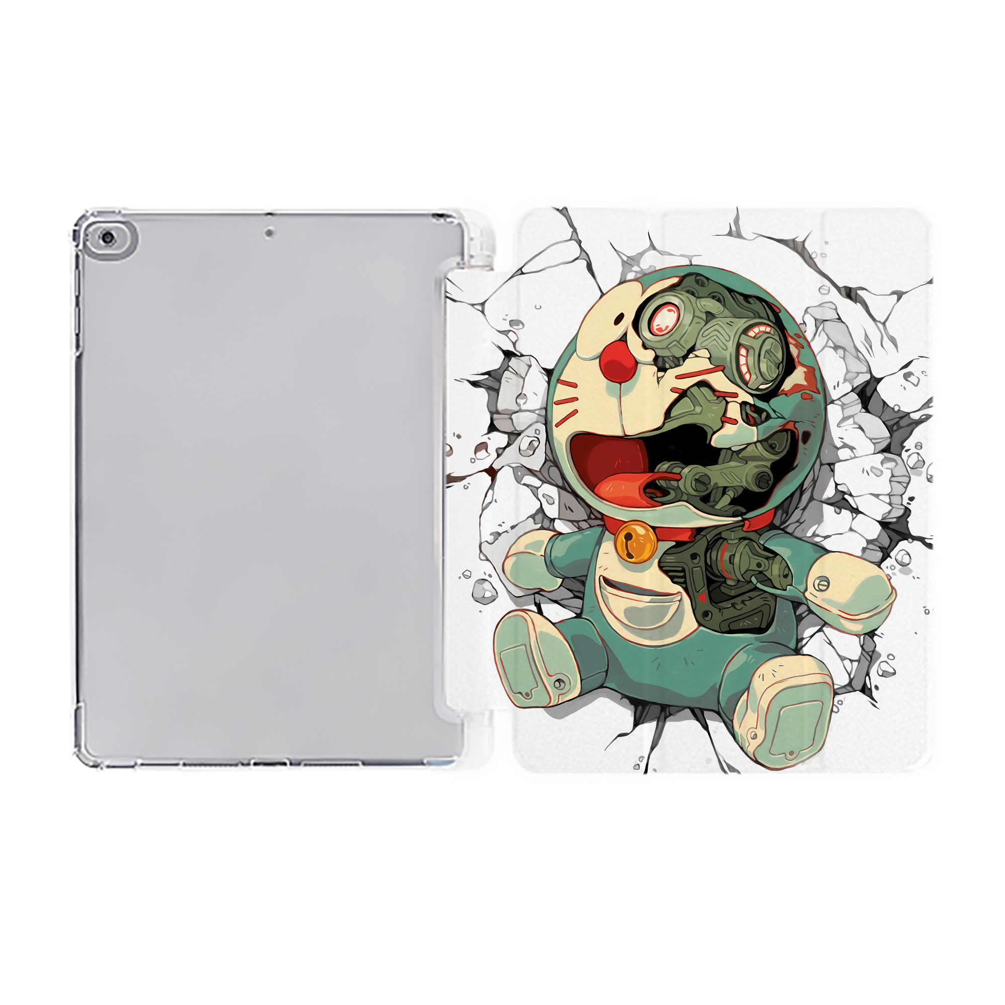 （画像用） ドラえもん Doraemon IPad ケース ペン収納付き 三つ折りスタンド PUレザー×シリコン 対応機種9.5/10.5/10.9インチ